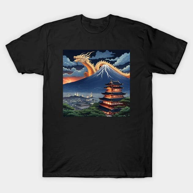 The Golden Dragon T-Shirt by Lyvershop
